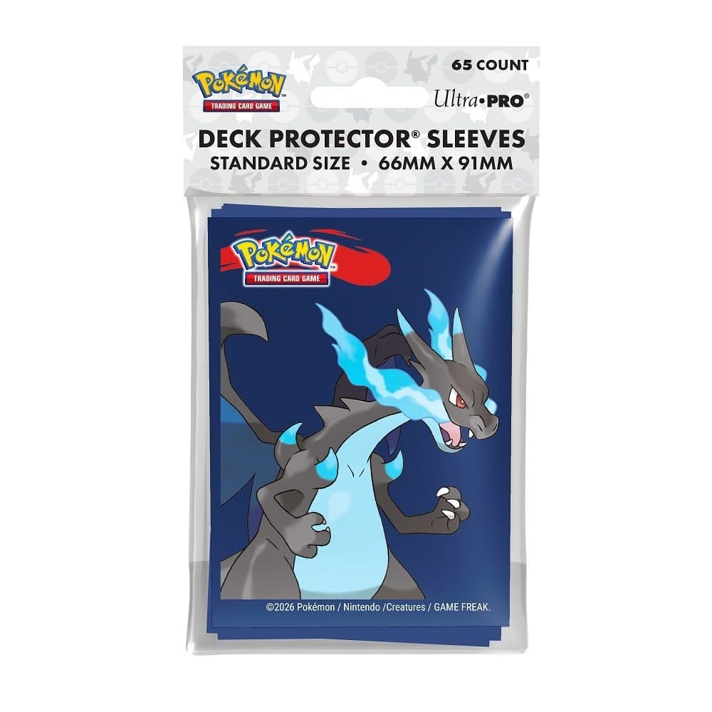 ULTRA PRO - 65 Deck Protector Sleeves - Pokemon - Mega Charizard X - 074427167301