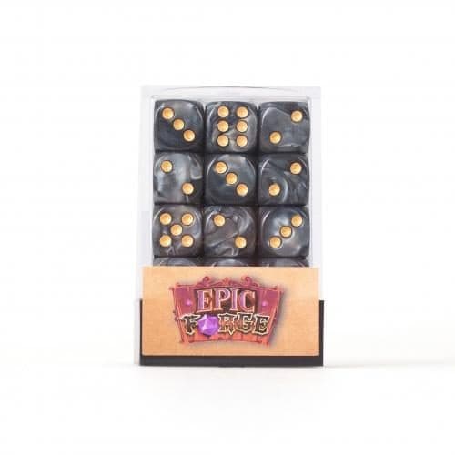 EPIC FORGE 36 Dices pack 6 sides - 12mm - Black - Trade Invaders 3701625905684