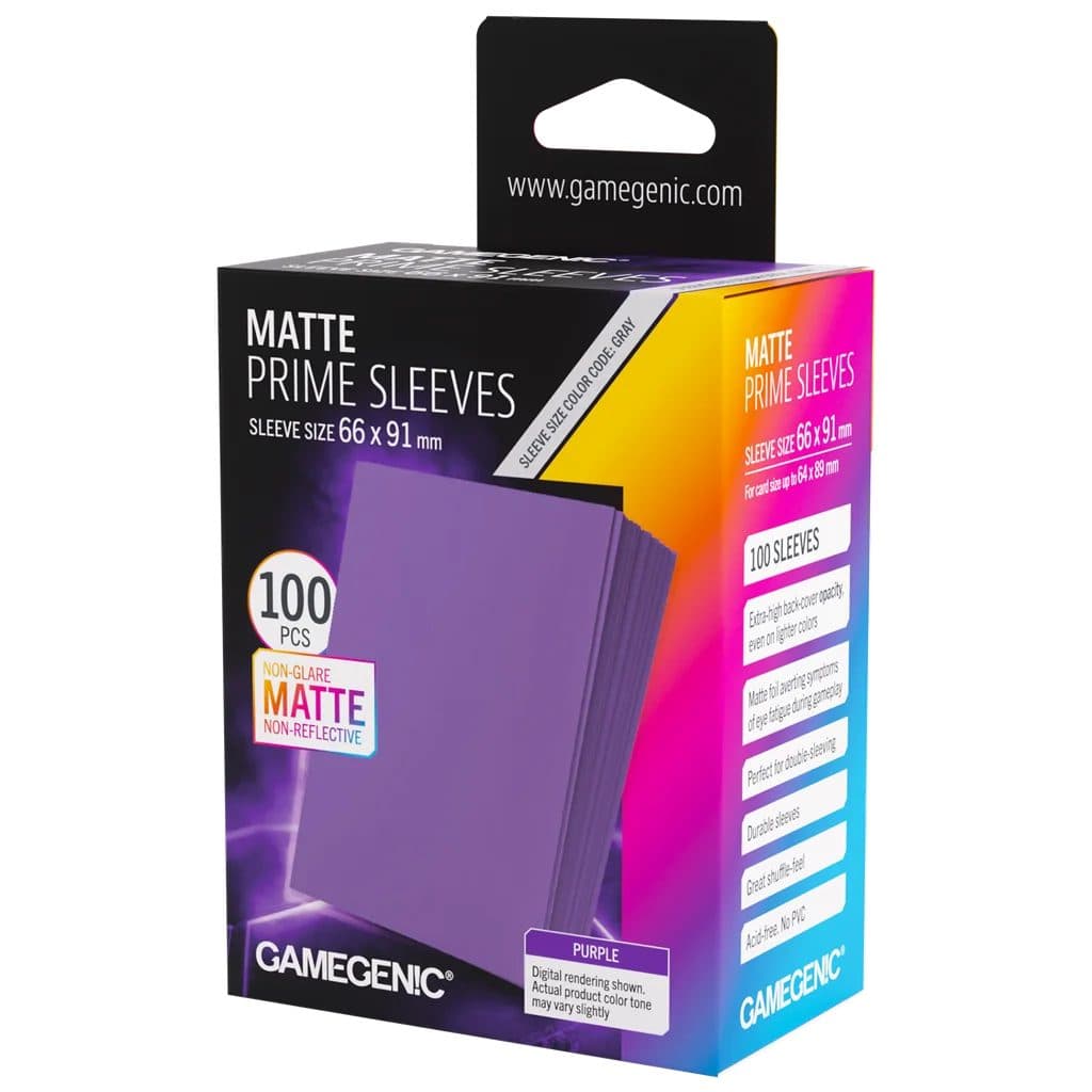 GAMEGENIC - Matte Prime Sleeves Purple (100) 66x91 - 4251715419540