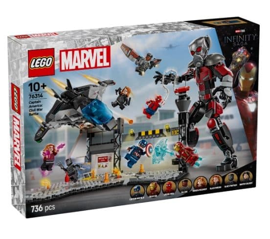 LEGO 76314 SUPER HEROES MARVEL - Azione di battaglia Captain America: Civil War - 5702017817873