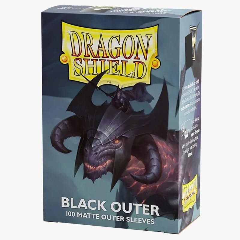 DRAGON SHIELD Standard Sleeves - Black Outer Matte Black (100 Sleeves) - 5706569130039