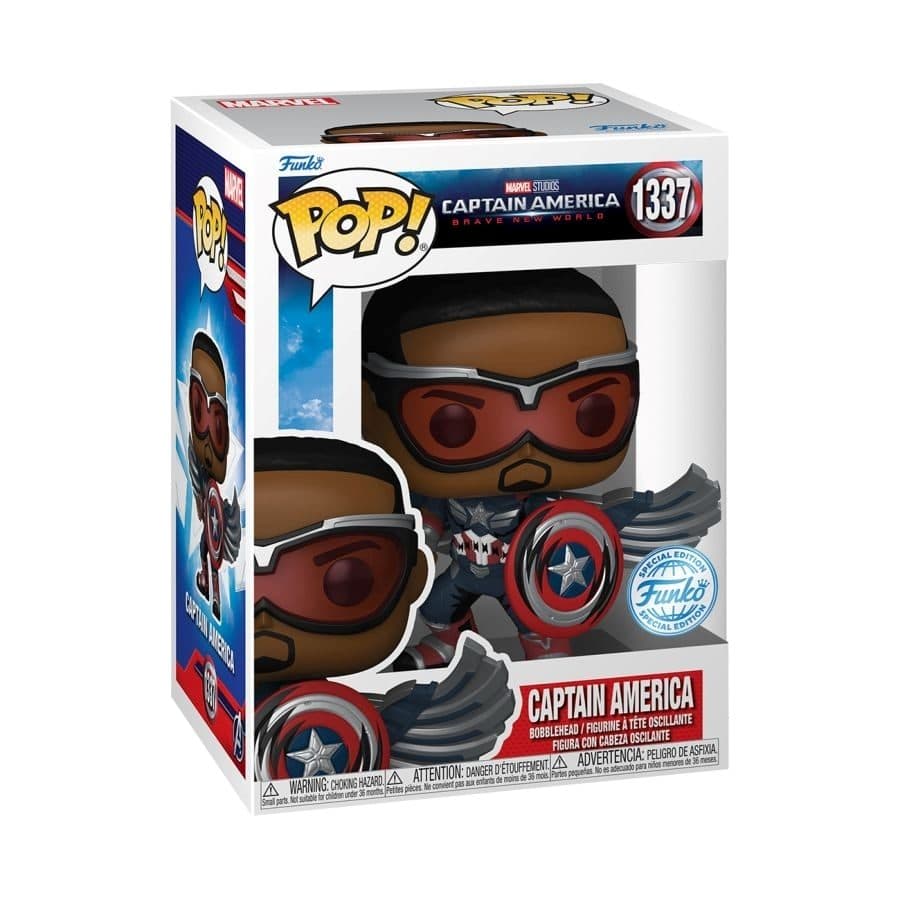 FUNKO POP Marvel: Captain America Brave New World - 1337 Captain America (Exclusive) 9 cm - 889698774888