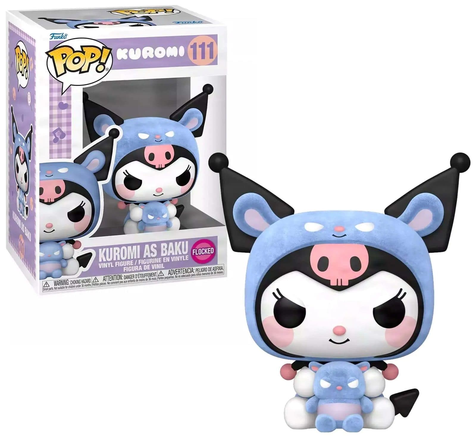 FUNKO POP Sanrio: Kuromi - 111 Kuromi As Baku (Flocked) (Exclusive) 9cm - 889698872126